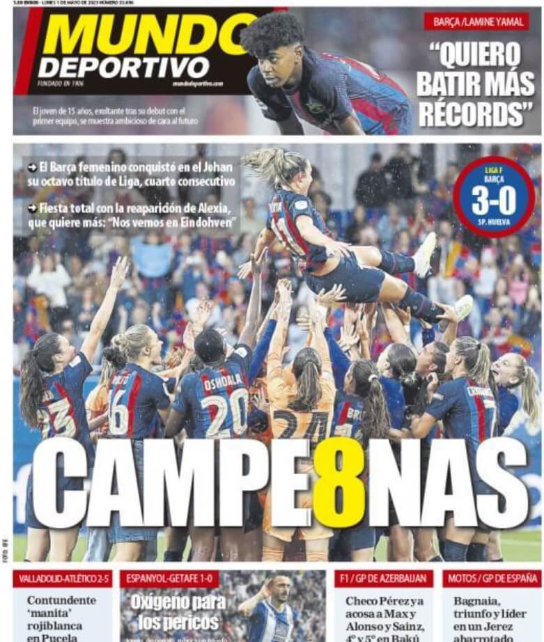 Portadas Deportivas Lunes 1/5/2023 