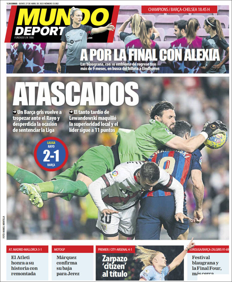 Portadas Deportivas Jueves 27/4/2023 Portadas Deportivas Jueves 27/4/2023