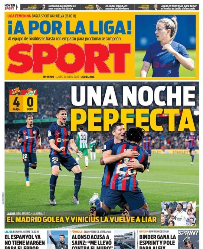 Portadas Deportivas Domingo 30/4/2023