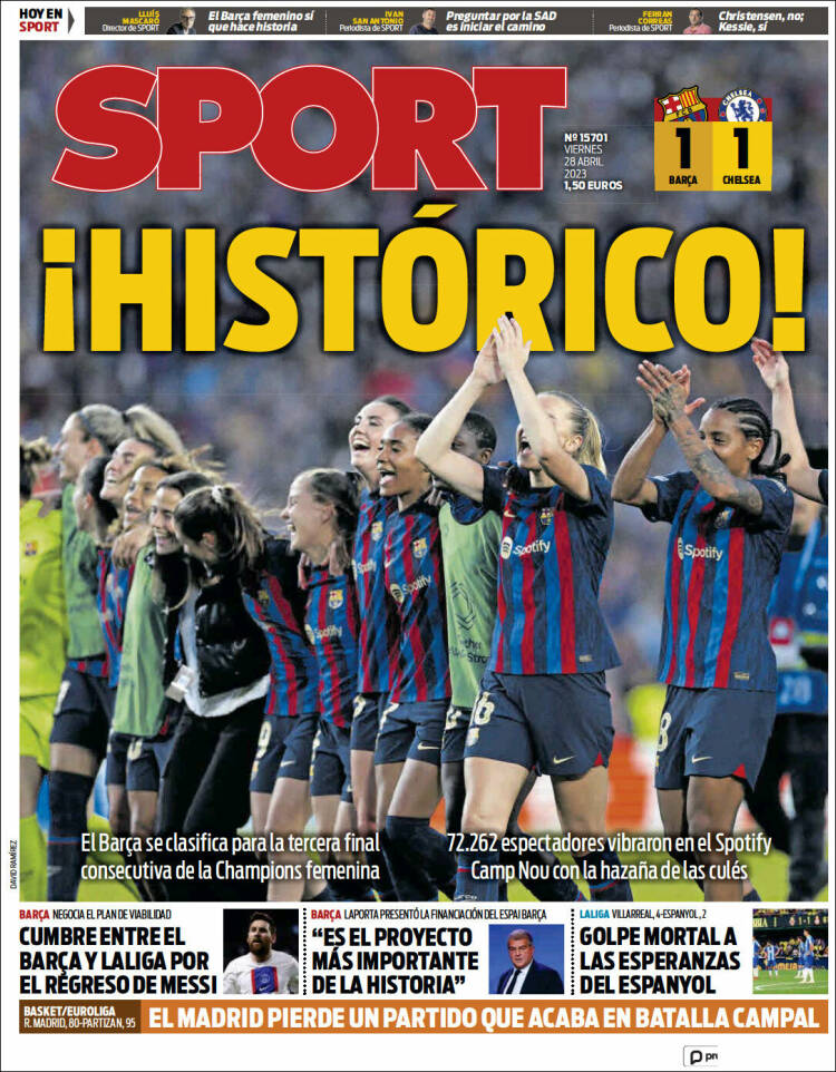 Portadas Deportivas Viernes 28/4/2023