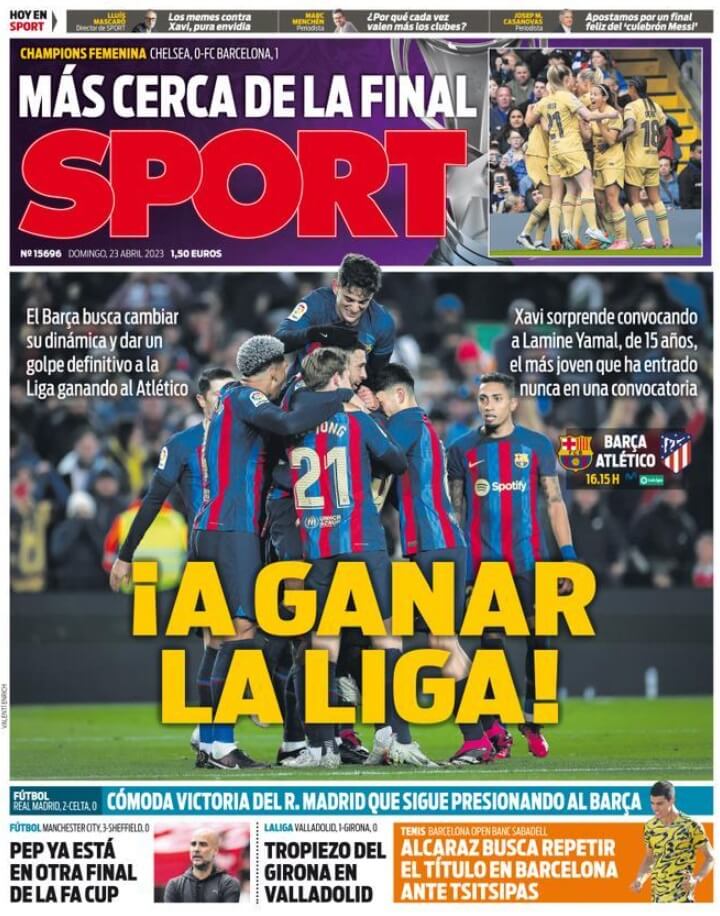 Portadas Deportivas Domingo 23/4/2023