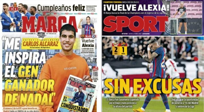 Portadas Deportivas Jueves 27/4/2023 Portadas Deportivas Jueves 27/4/2023
