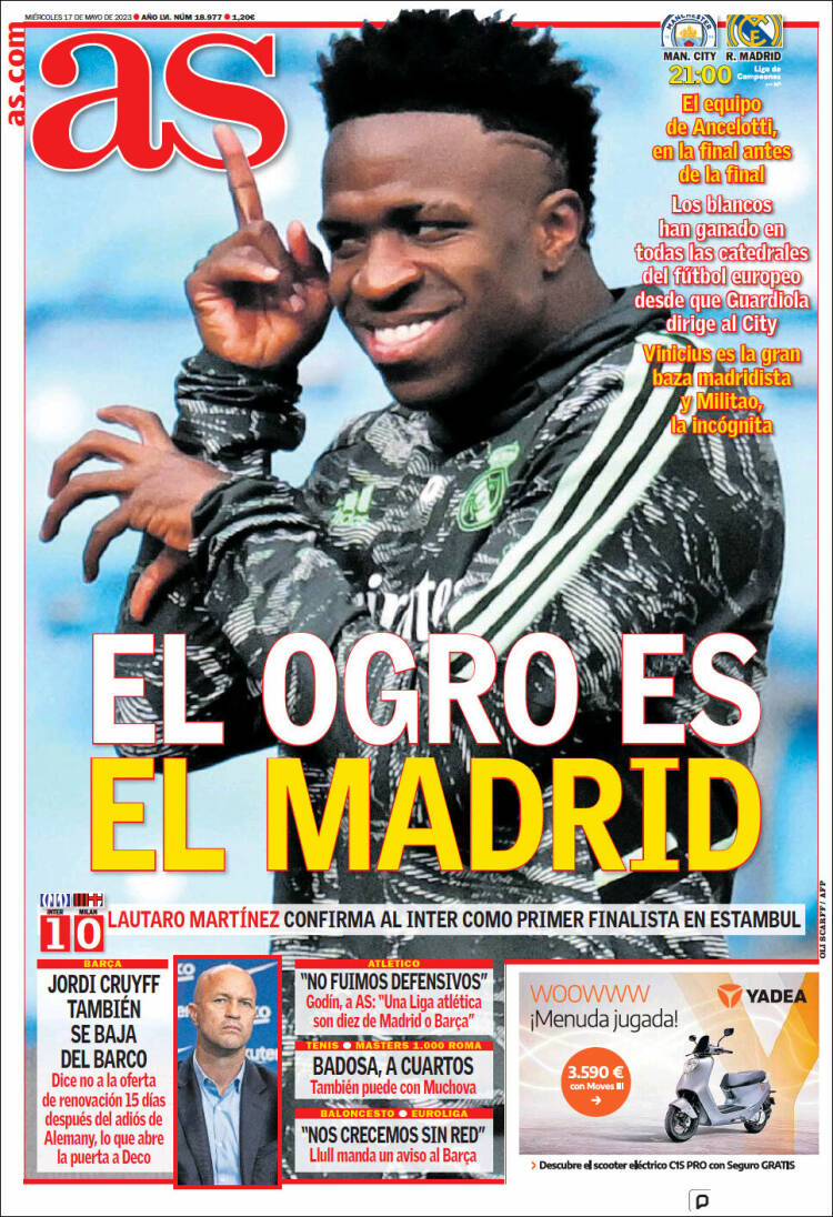 Portadas Deportivas Miércoles 17/5/2023 Portadas Deportivas Miércoles 17/5/2023