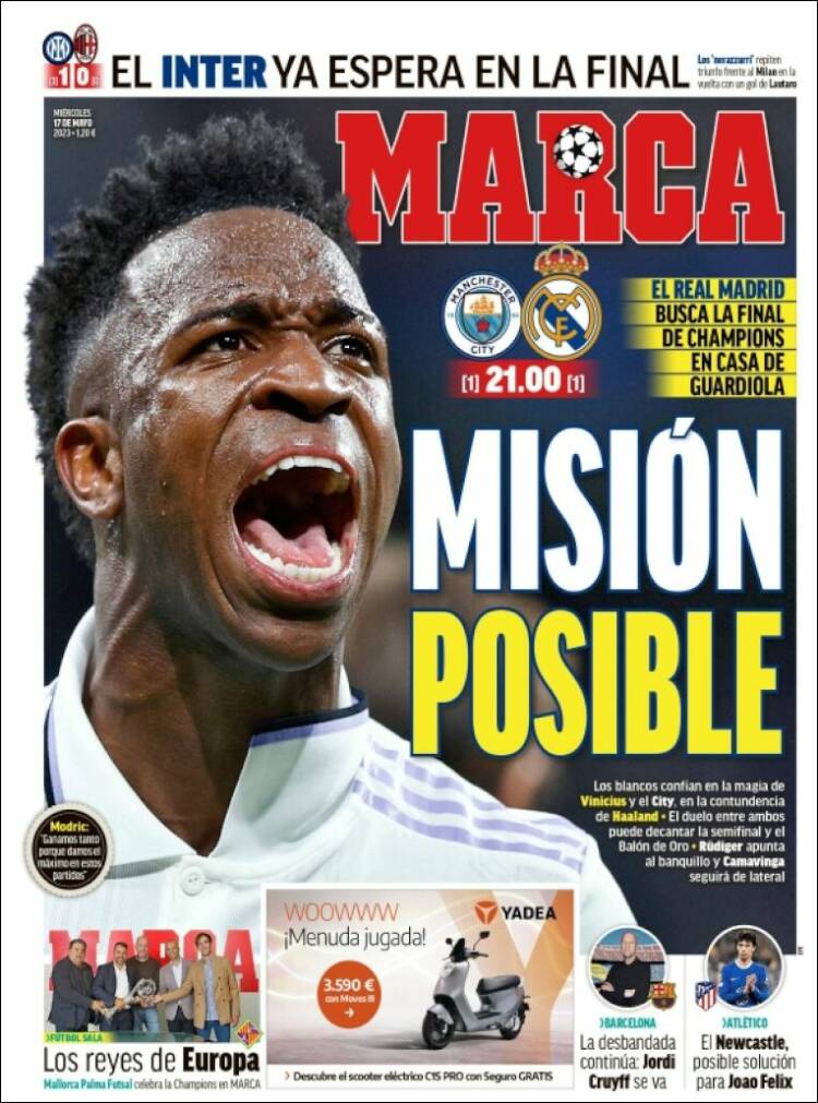 Portadas Deportivas Miércoles 17/5/2023 Portadas Deportivas Miércoles 17/5/2023