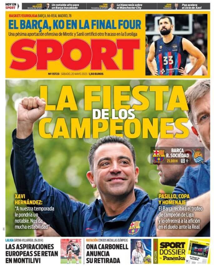 Portadas Deportivas Sábado 20/5/2023
