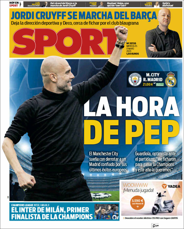 Portadas Deportivas Miércoles 17/5/2023 Portadas Deportivas Miércoles 17/5/2023