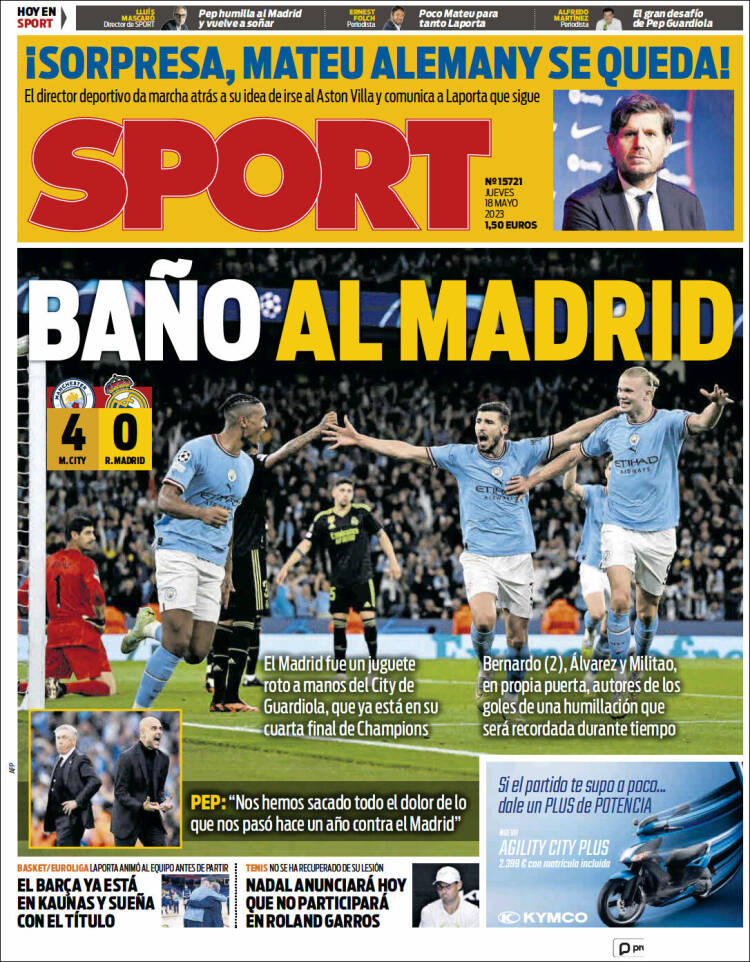 Portadas Deportivas Jueves 18/5/2023 Portadas Deportivas Jueves 18/5/2023