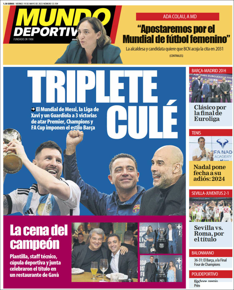 Portadas Deportivas Viernes 19/5/2023 Portadas Deportivas Viernes 19/5/2023