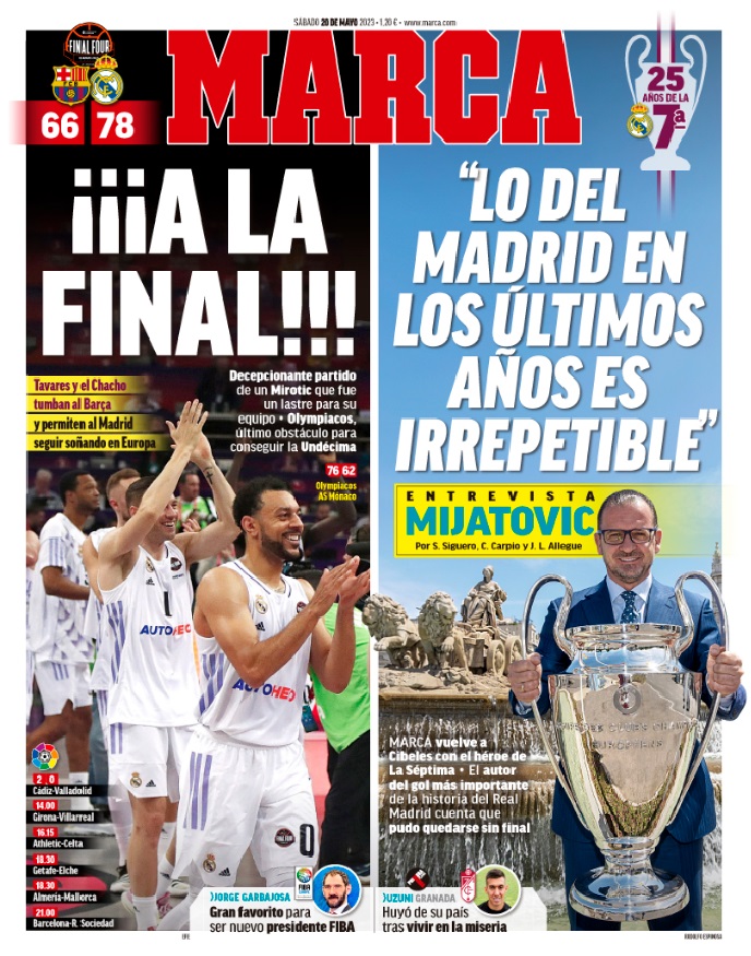 Portadas Deportivas Sábado 20/5/2023 Portadas Deportivas Sábado 20/5/2023