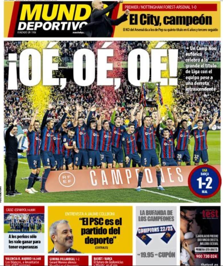 Portadas Deportivas Domingo 21/5/2023 Portadas Deportivas Domingo 21/5/2023