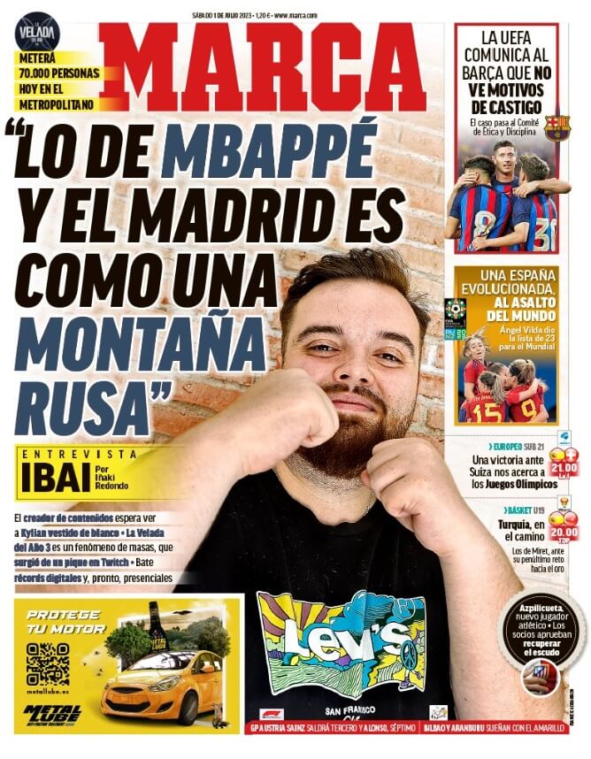 Portadas Deportivas Sábado 1/7/2023 Portadas Deportivas Sábado 1/7/2023