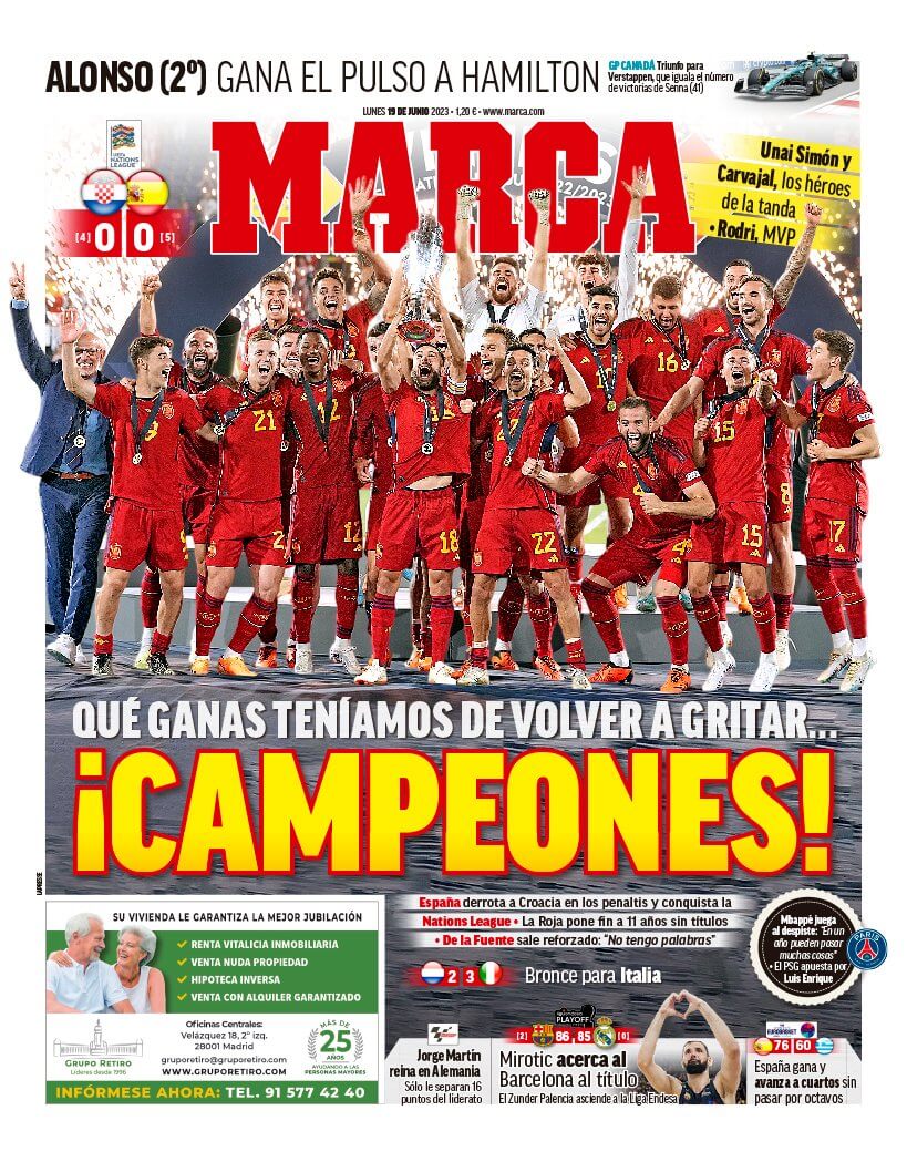 Portadas Deportivas Lunes 19/6/2023 Portadas Deportivas Lunes 19/6/2023