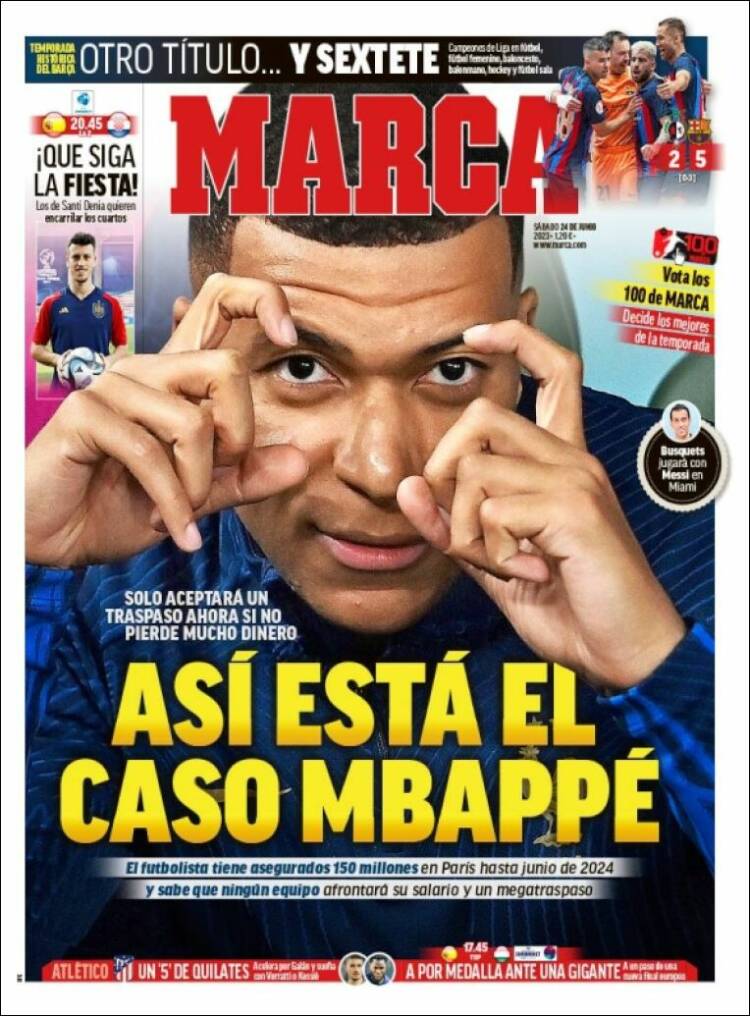 Portadas Deportivas Sábado 24/6/2023