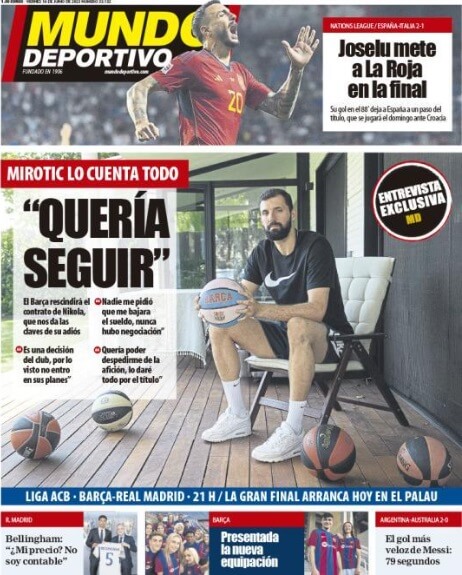 Portadas Deportivas Viernes 16/6/2023 Portadas Deportivas Viernes 16/6/2023