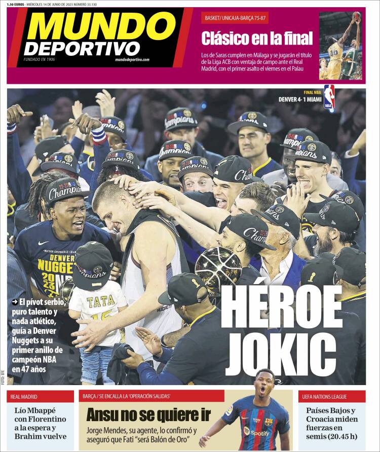 Portadas Deportivas Miércoles 14/6/2023 Portadas Deportivas Miércoles 14/6/2023Portadas Deportivas Miércoles 14/6/2023