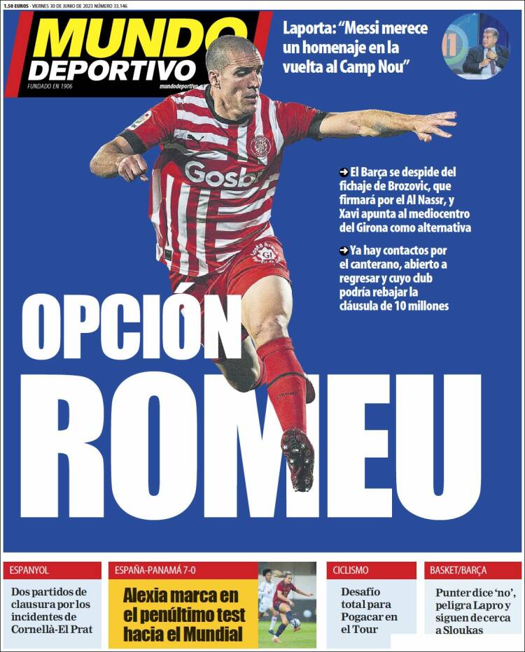 Portadas Deportivas Viernes 30/6/2023