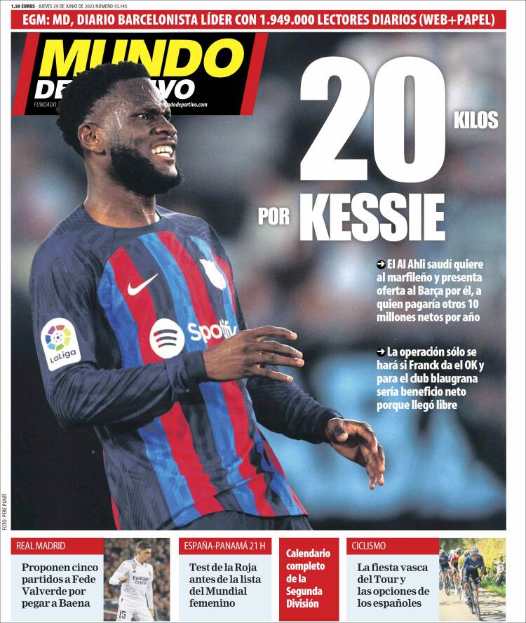 Portadas Deportivas Jueves 29/6/2023 Portadas Deportivas Jueves 29/6/2023