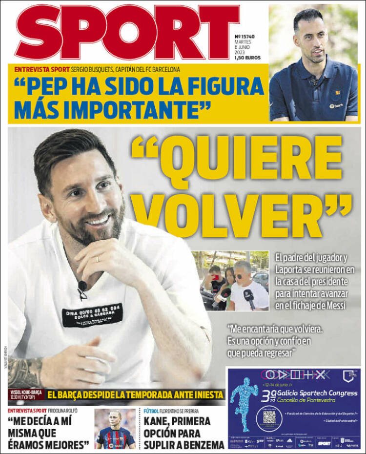 Portadas Deportivas Martes 6/6/2023 