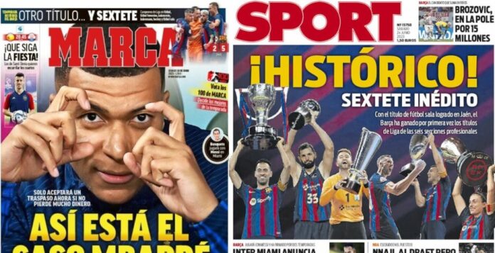 Portadas Deportivas Sábado 24/6/2023