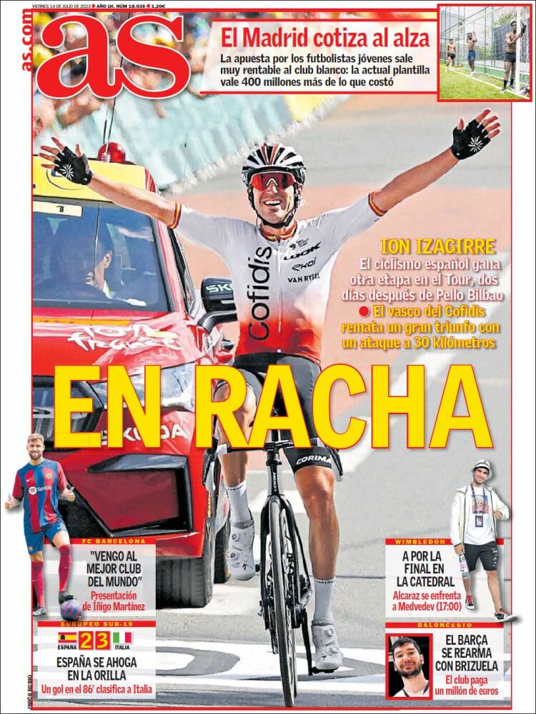 Portadas Deportivas Viernes 14/7/2023 Portadas Deportivas Viernes 14/7/2023