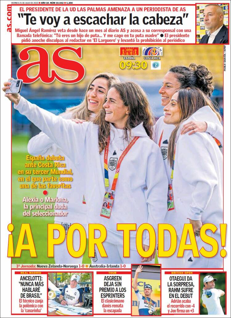 Portadas Deportivas Viernes 21/7/2023