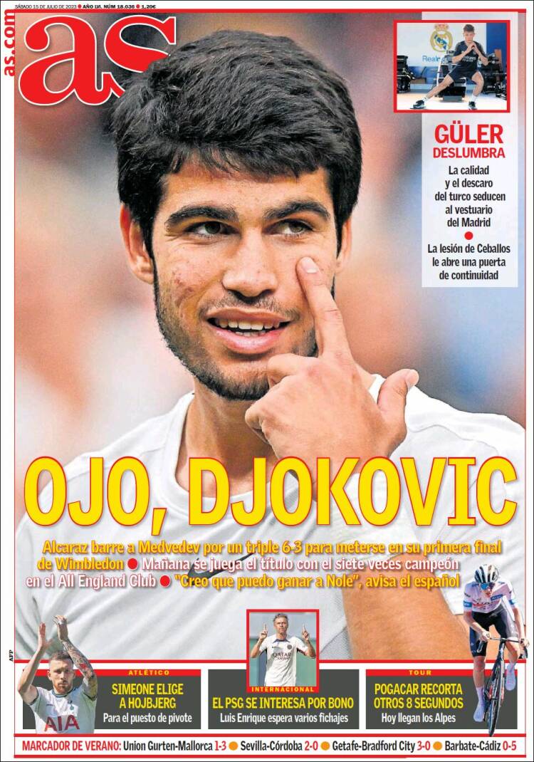Portadas Deportivas Sábado 15/7/2023