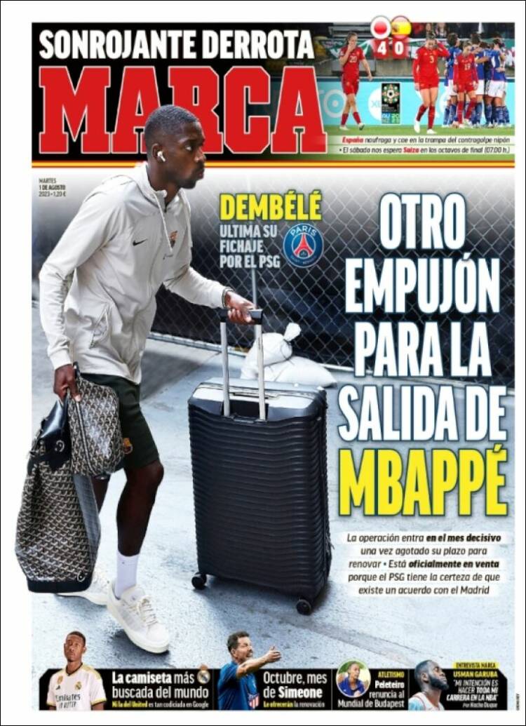 Portadas Deportivas Martes 1/8/2023 Portadas Deportivas Martes 1/8/2023