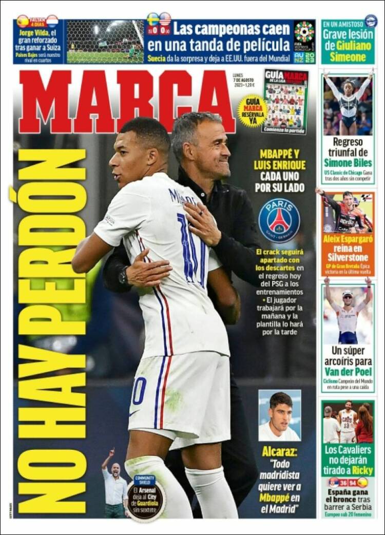 Portadas Deportivas Lunes 7/8/2023