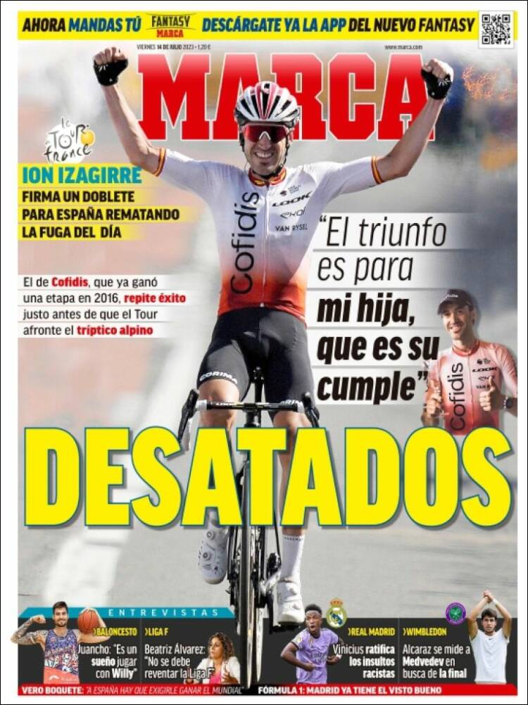 Portadas Deportivas Viernes 14/7/2023 Portadas Deportivas Viernes 14/7/2023