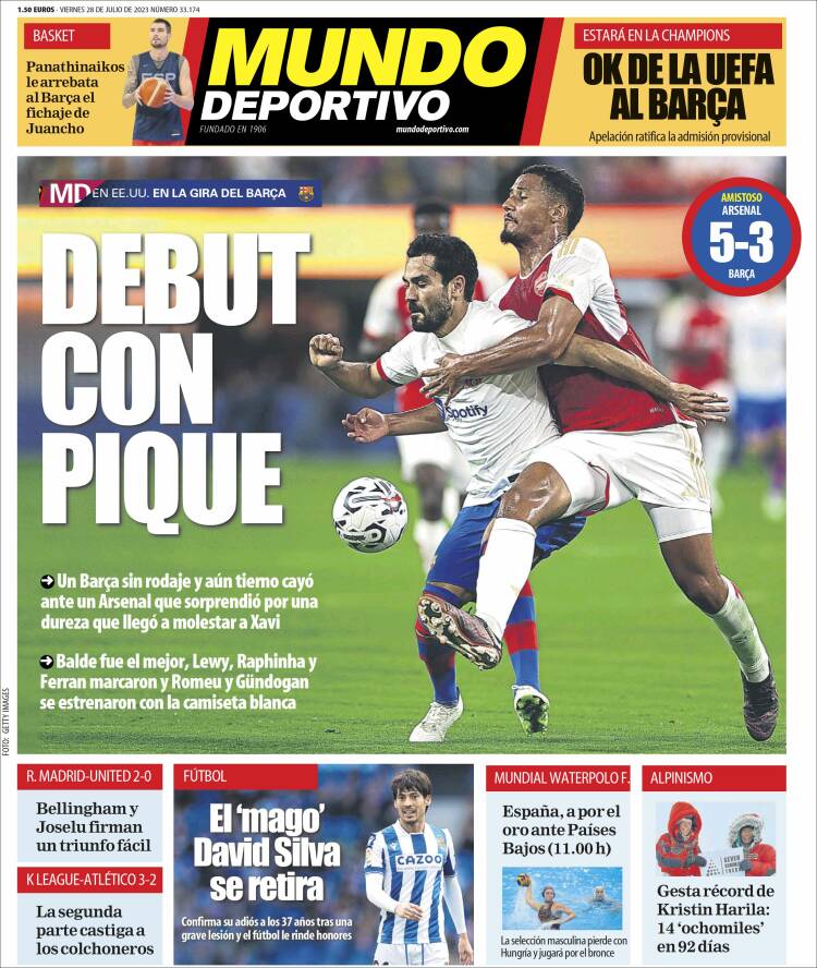 Portadas Deportivas Viernes 28/7/2023 Portadas Deportivas Viernes 28/7/2023