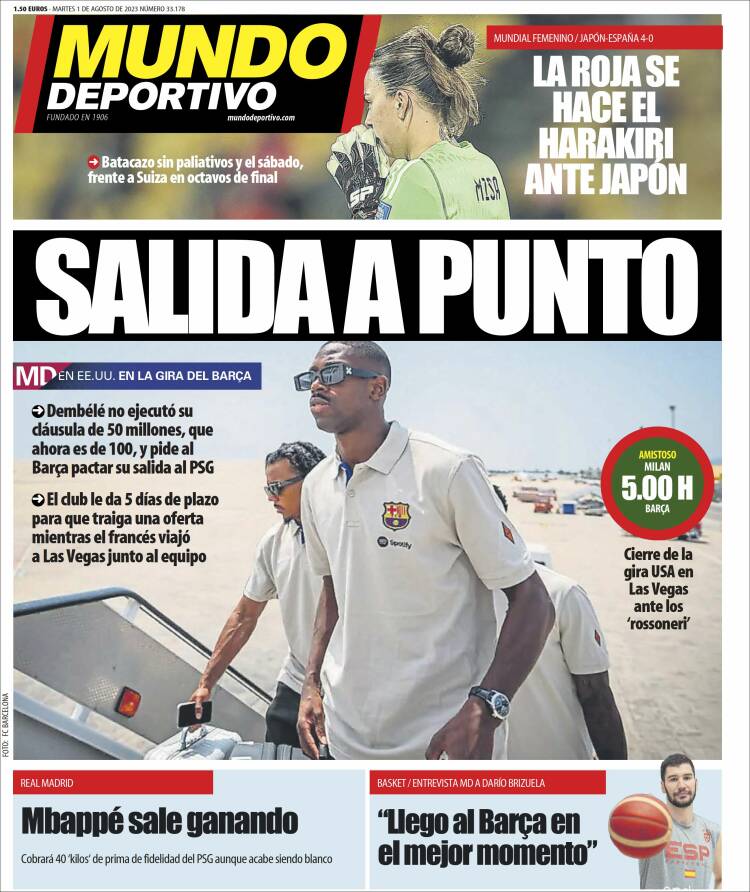 Portadas Deportivas Martes 1/8/2023 Portadas Deportivas Martes 1/8/2023