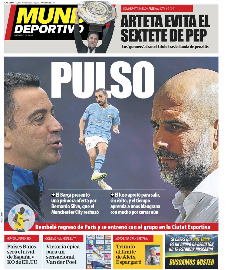 Portadas Deportivas Lunes 7/8/2023