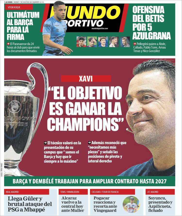 Portadas Deportivas Viernes 7/7/2023 Portadas Deportivas Viernes 7/7/2023