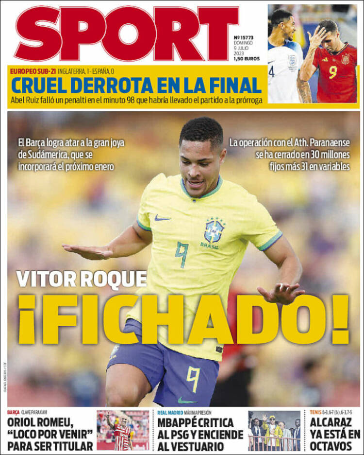 Portadas Deportivas Domingo 9/7/2023 Portadas Deportivas Domingo 9/7/2023