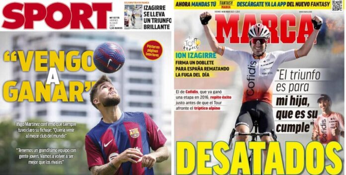 Portadas Deportivas Viernes 14/7/2023 Portadas Deportivas Viernes 14/7/2023