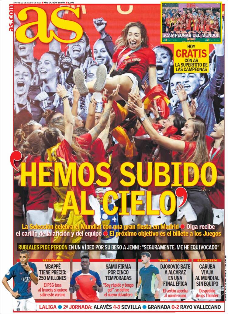 Portadas Deportivas Martes 22/8/2023 Portadas Deportivas Martes 22/8/2023