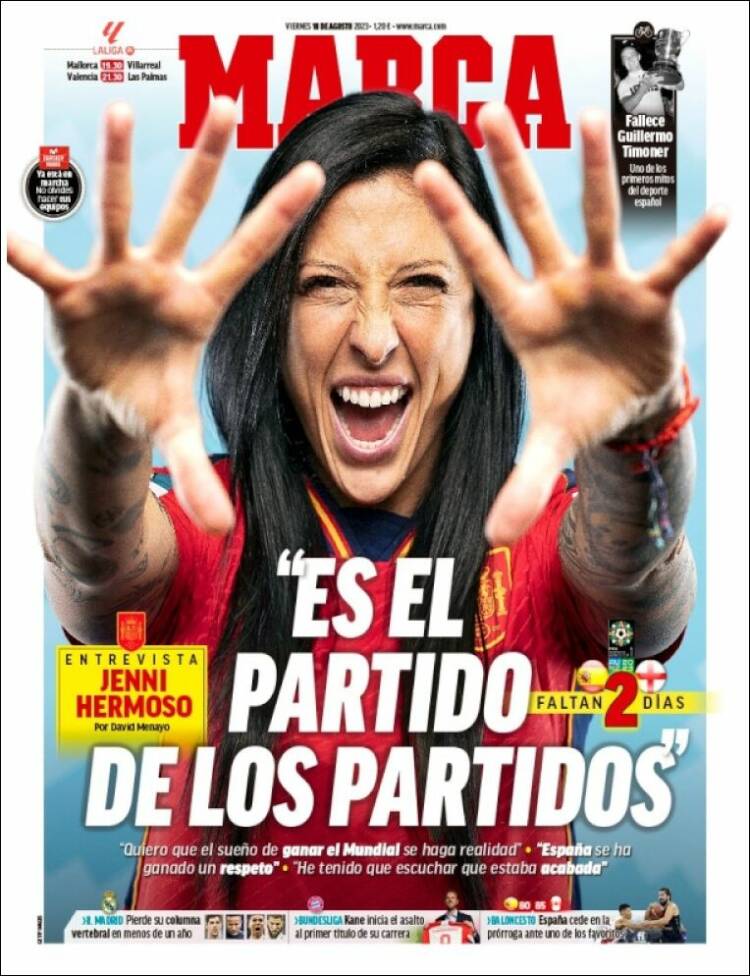 Portadas Deportivas Viernes 18/8/2023 Portadas Deportivas Viernes 18/8/2023