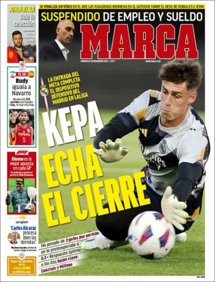 Portadas Deportivas Miércoles 30/8/2023