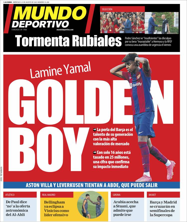 Portadas Deportivas Miércoles 23/8/2023 Portadas Deportivas Miércoles 23/8/2023