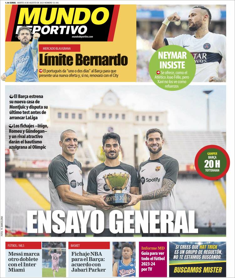 Portadas Deportivas Martes 8/8/2023 Portadas Deportivas Martes 8/8/2023