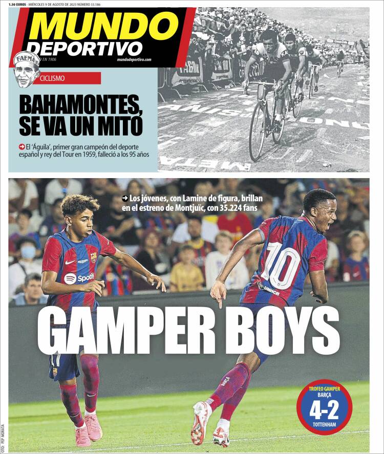 Portadas Deportivas Miércoles 9/8/2023