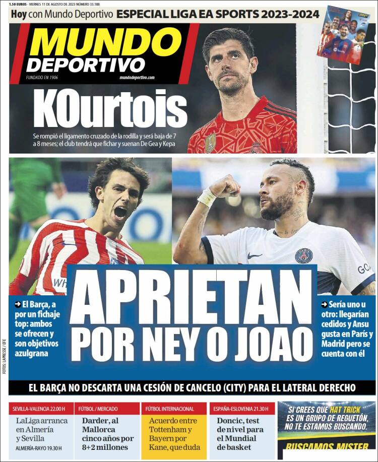 Portadas Deportivas Viernes 11/8/2023