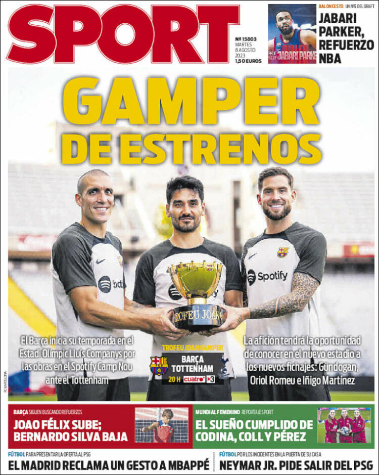 Portadas Deportivas Martes 8/8/2023 Portadas Deportivas Martes 8/8/2023