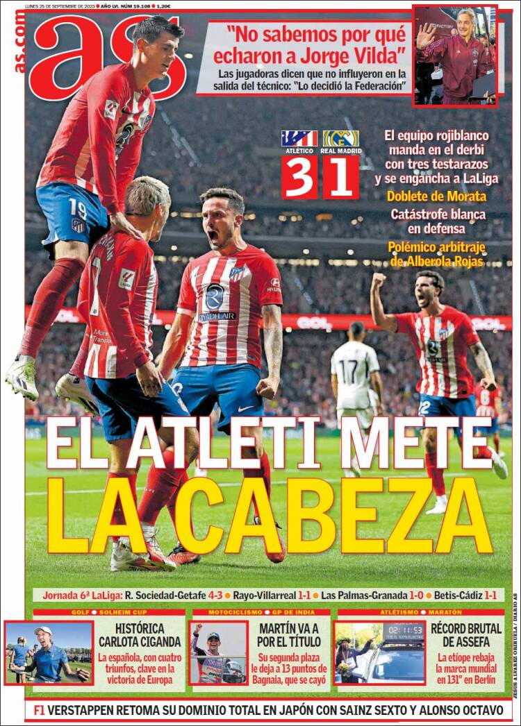 Portadas Deportivas Lunes 25/9/2023 Portadas Deportivas Lunes 25/9/2023