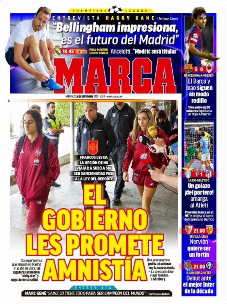 Portadas Deportivas Miércoles 20/9/2023 Portadas Deportivas Miércoles 20/9/2023