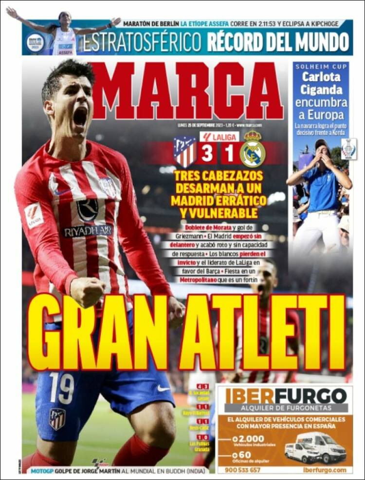 Portadas Deportivas Lunes 25/9/2023 Portadas Deportivas Lunes 25/9/2023