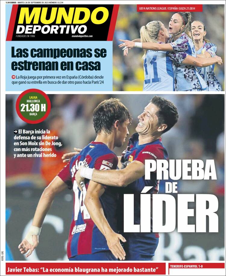 Portadas Deportivas Martes 26/9/2023 Portadas Deportivas Martes 26/9/2023