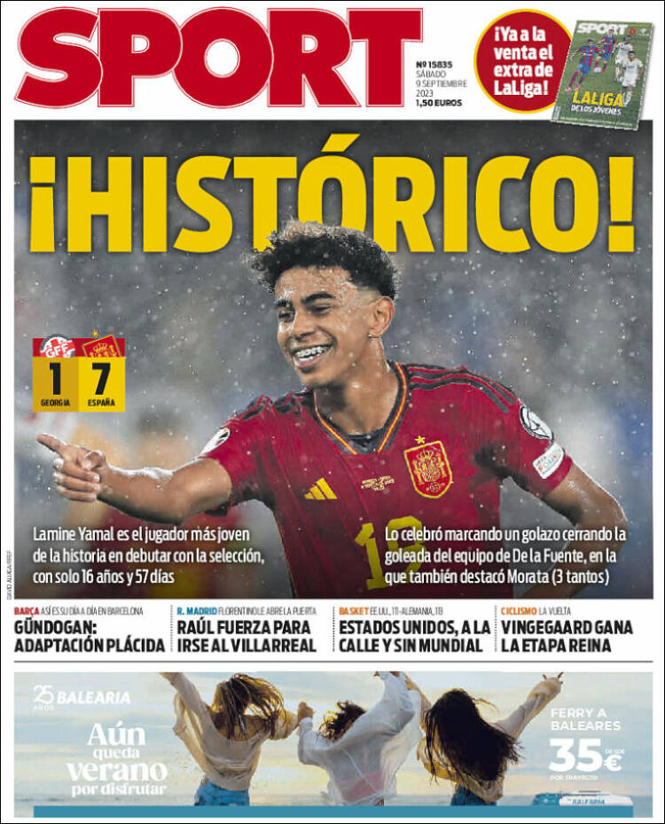 Portadas Deportivas Sábado 9/9/2023