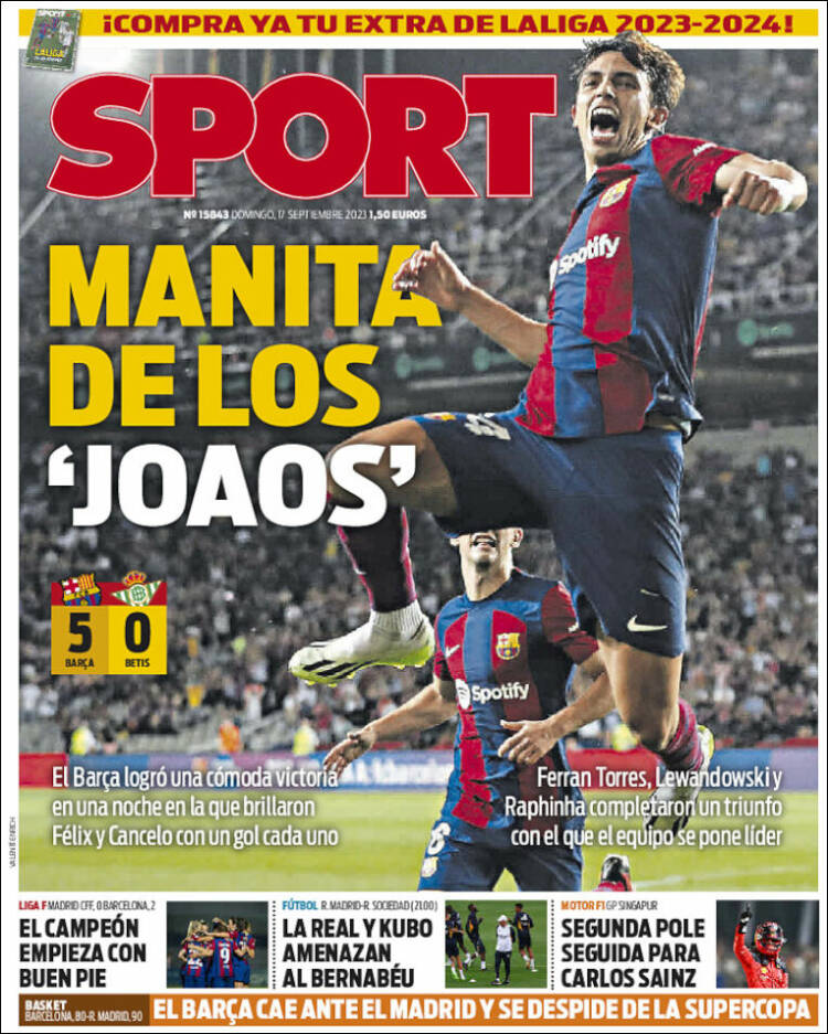 Portadas Deportivas Domingo 17/9/2023 Portadas Deportivas Domingo 17/9/2023