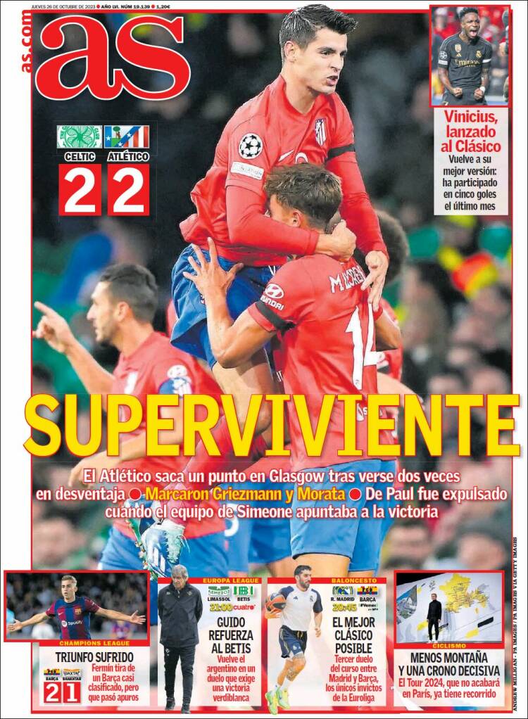 Portadas Deportivas Jueves 26/10/2023